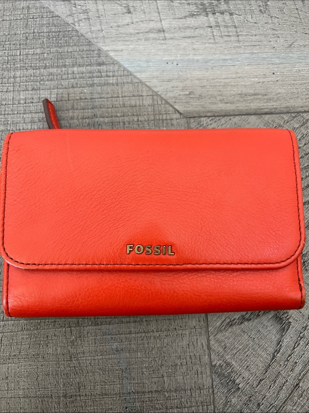 Fossil Women's Leather Wallet - Orange